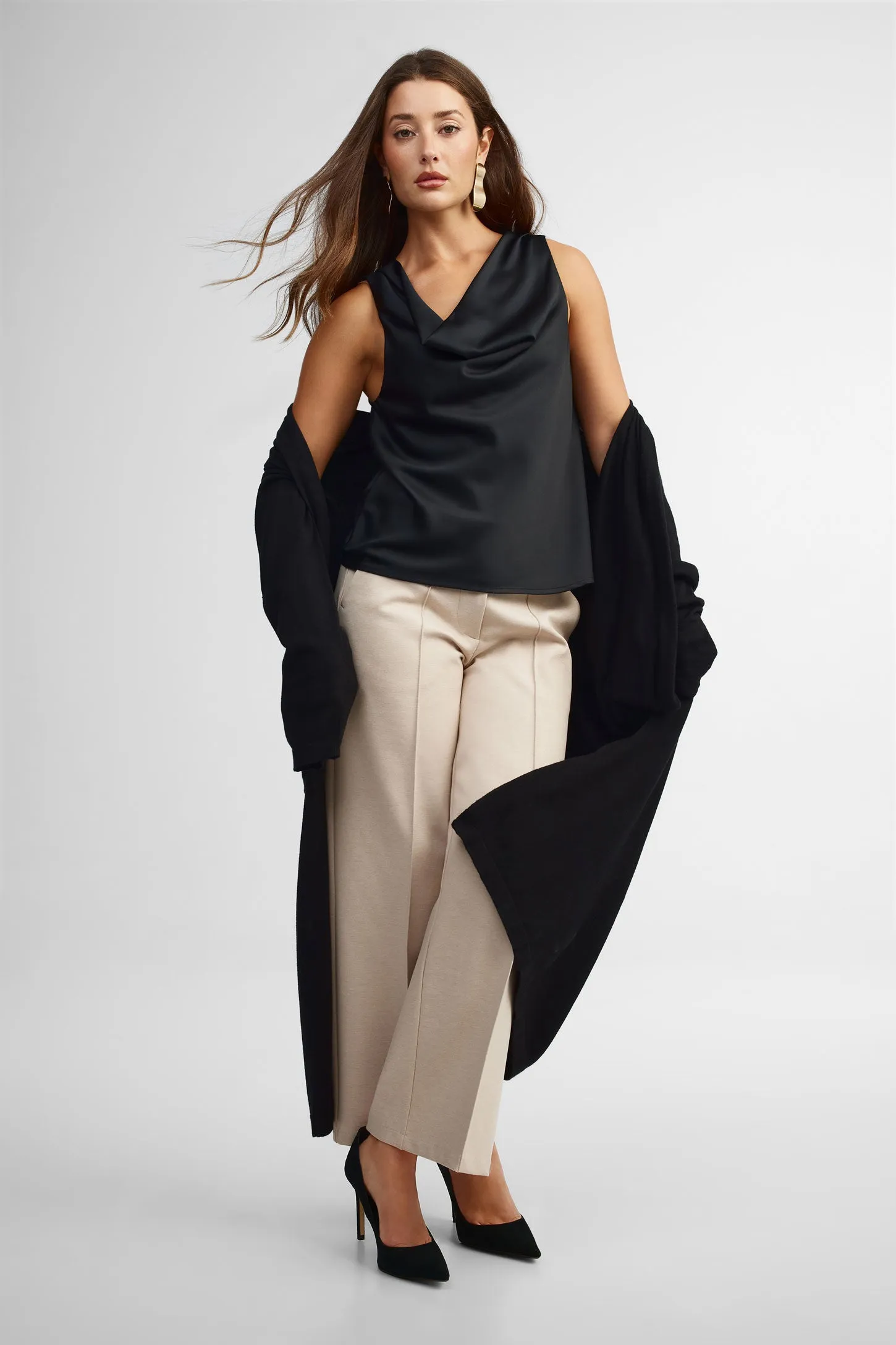 Cardigan long coupe ample - Femme