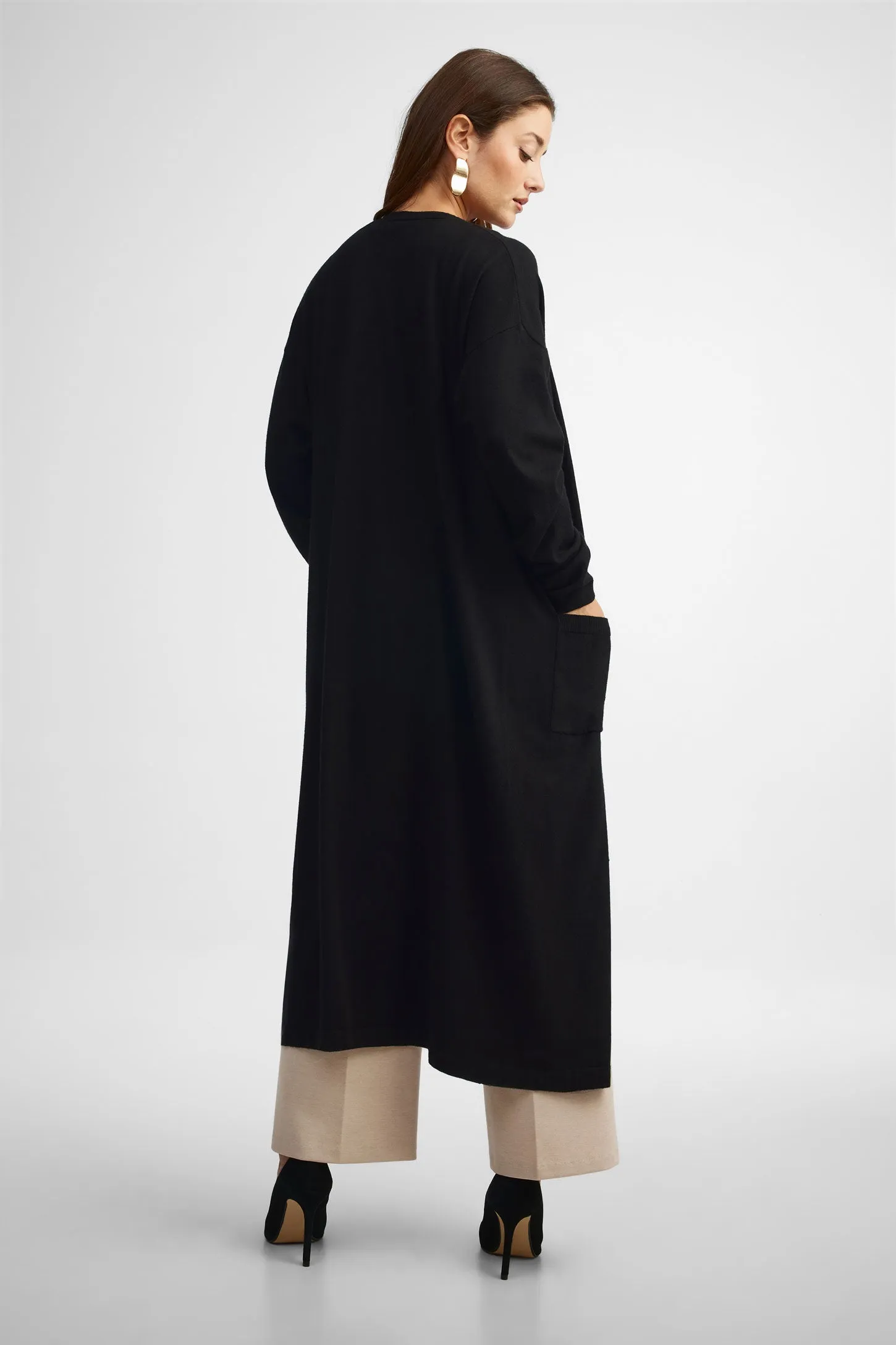 Cardigan long coupe ample - Femme