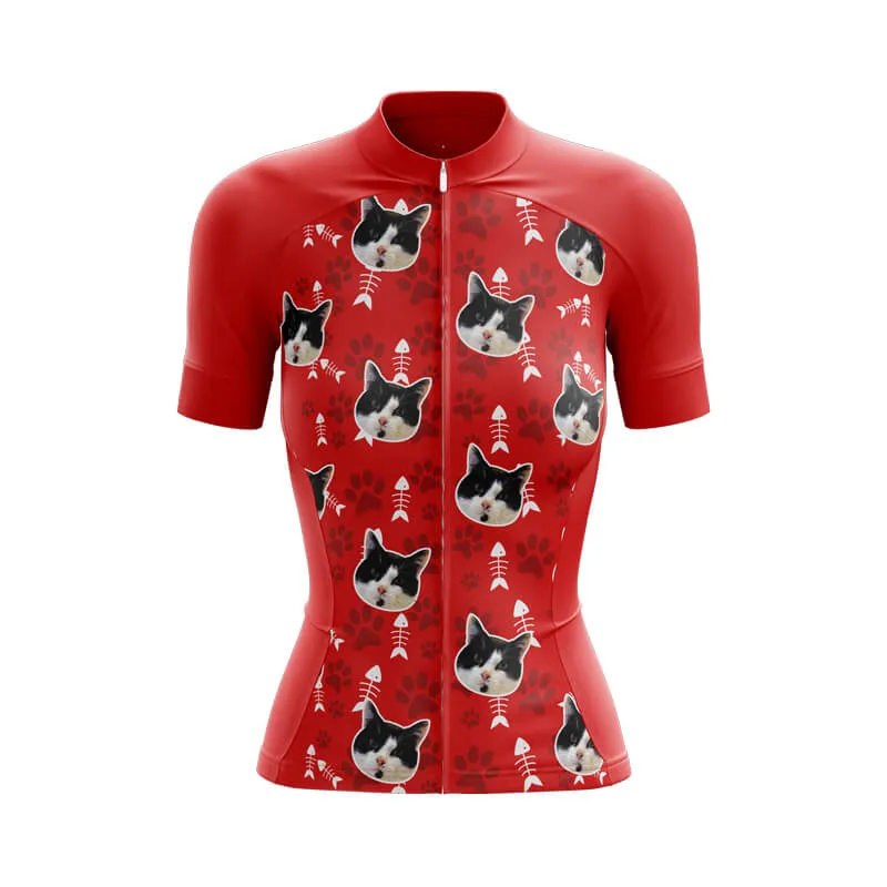 Cat Custom Face Club Jerseys (Red)