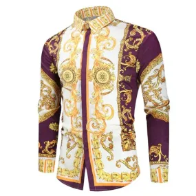CELEO Men's Fashion Premium Quality Luxury Royal Regal Style Burgundy Red Social Dress Shirt