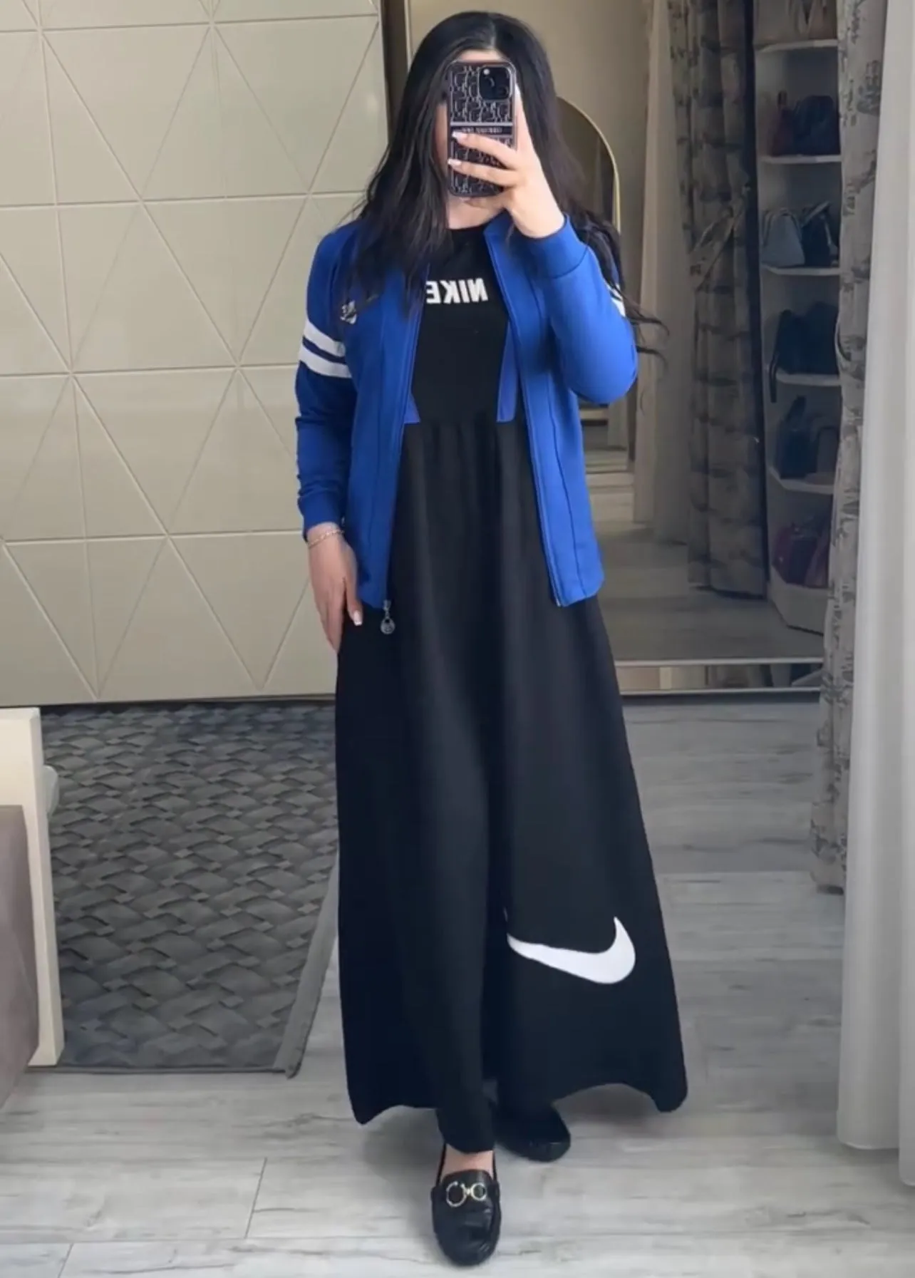 CH 492 Saimwear 2 Pcs Casual Outfit Upper With Long Inner Gown