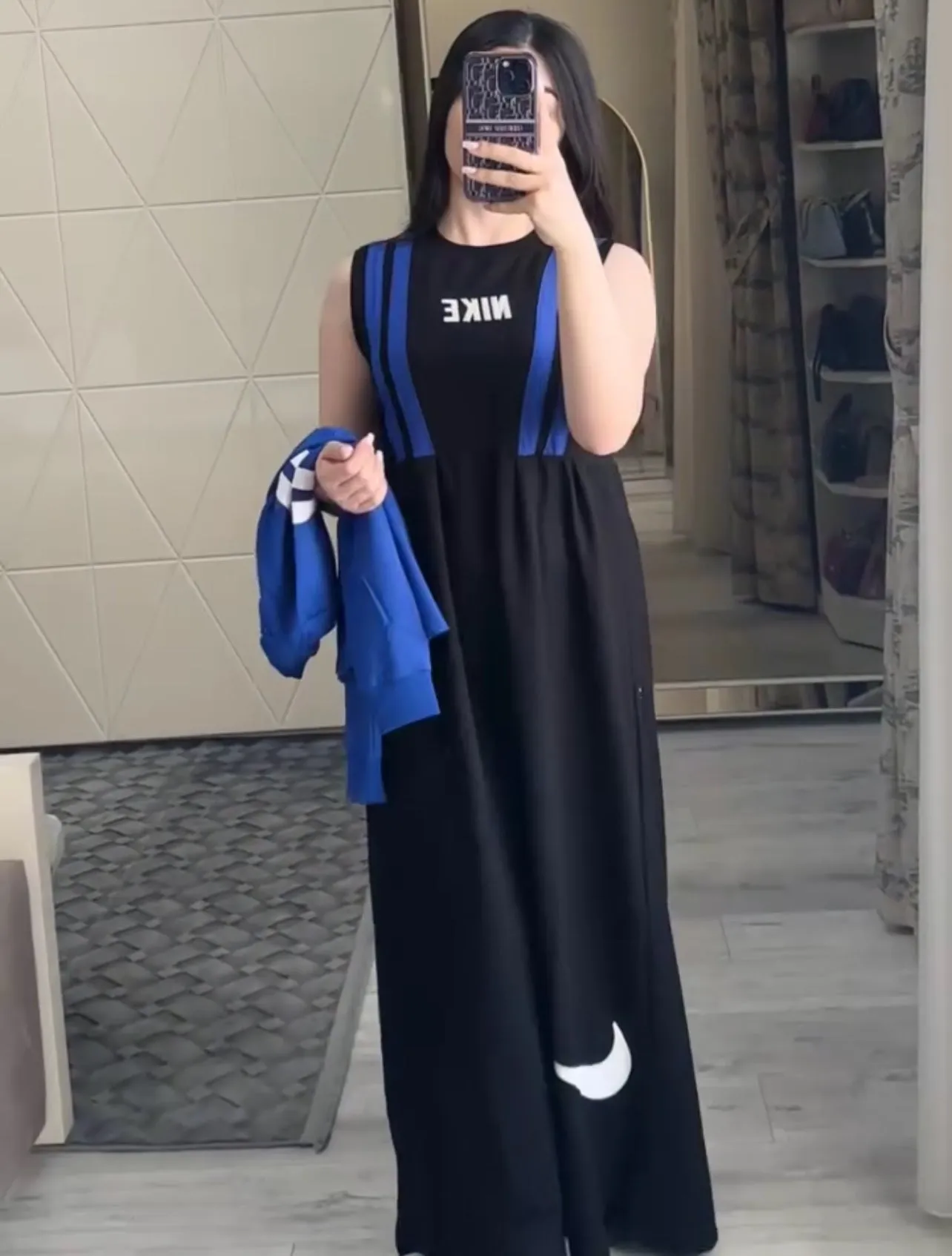 CH 492 Saimwear 2 Pcs Casual Outfit Upper With Long Inner Gown