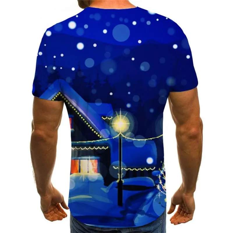 Christmas T shirts Men Christmas Tree T-shirts 3d New Year Tshirts Casual
