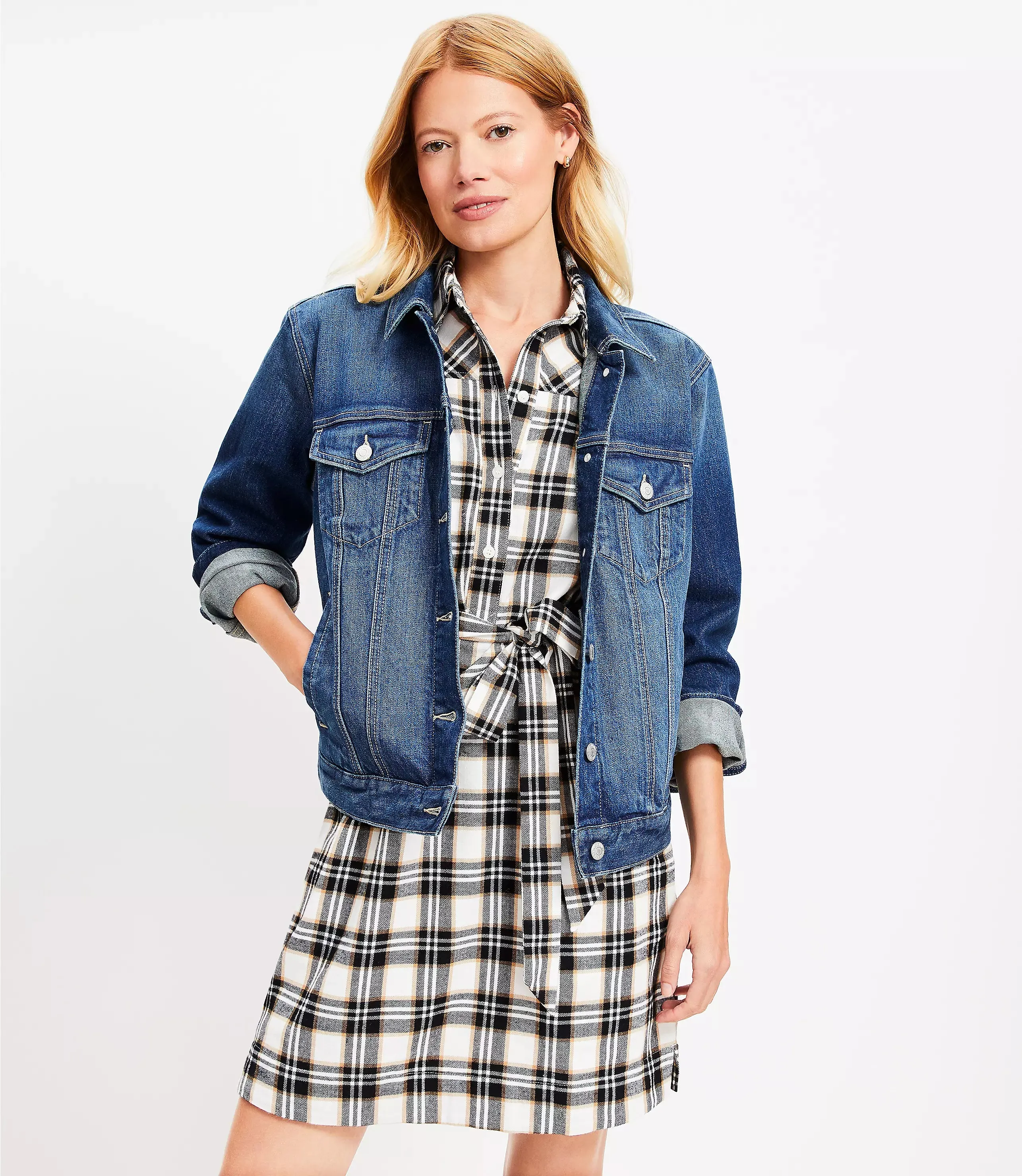 Classic Denim Jacket with Vintage Guatemalan Textile