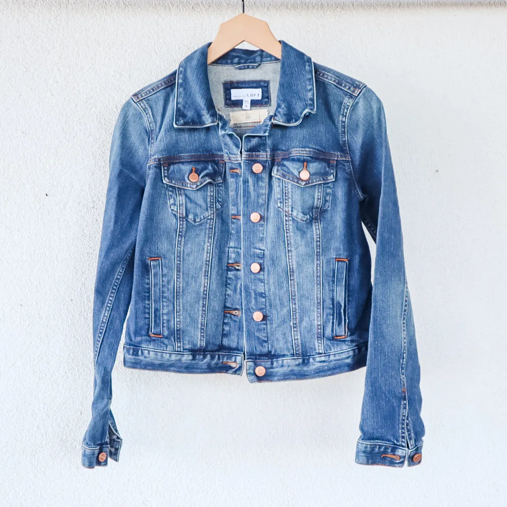 Classic Denim Jacket with Vintage Guatemalan Textile