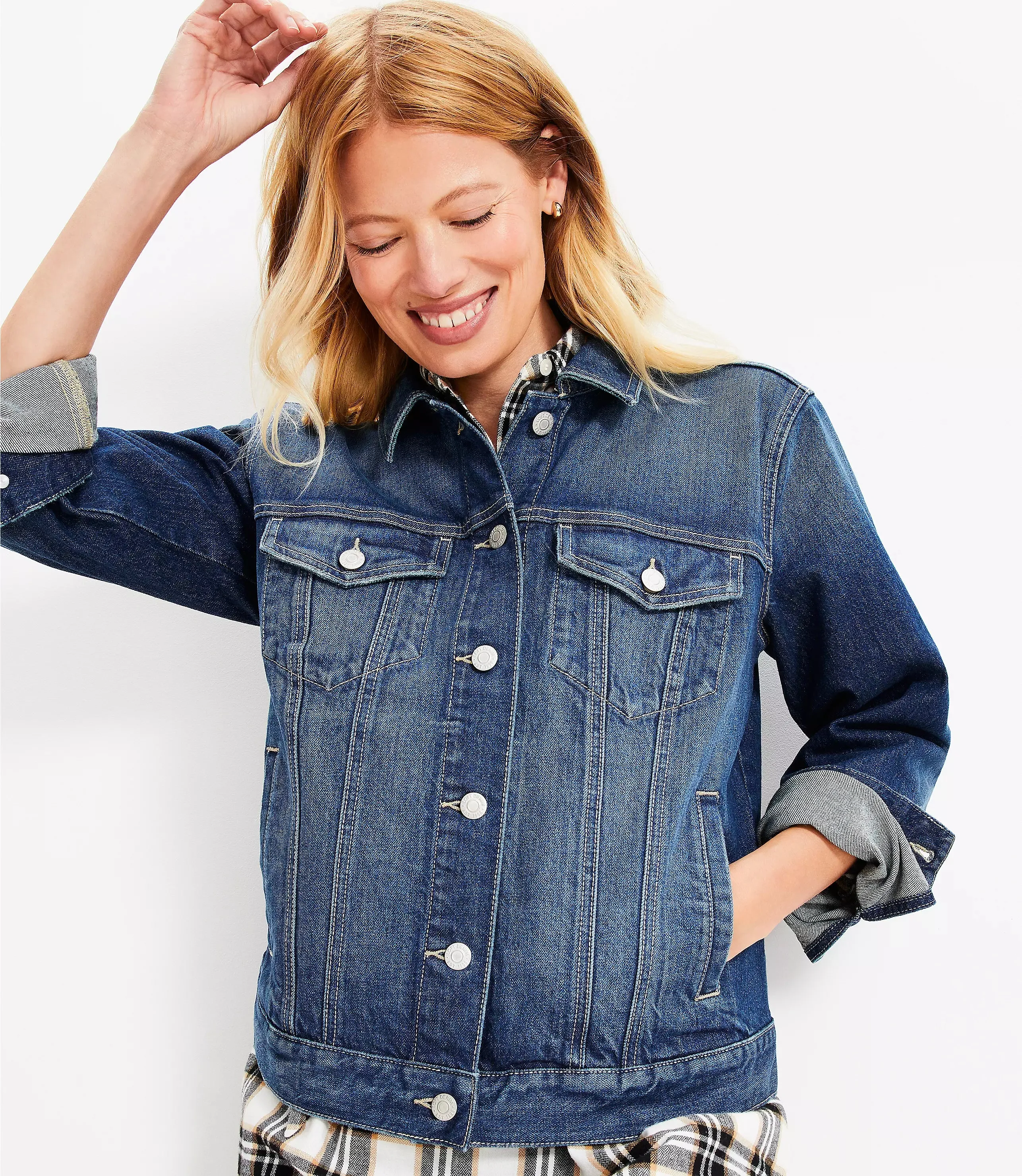 Classic Denim Jacket with Vintage Guatemalan Textile