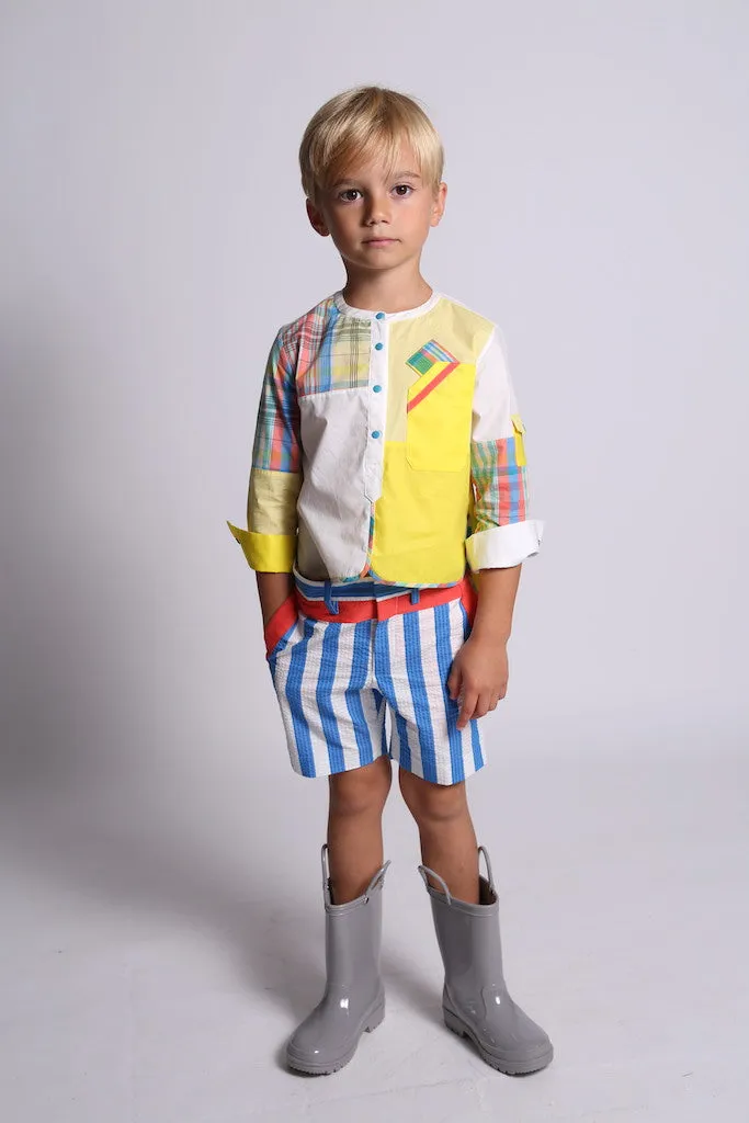 Classic Patchwork Henley Shirt