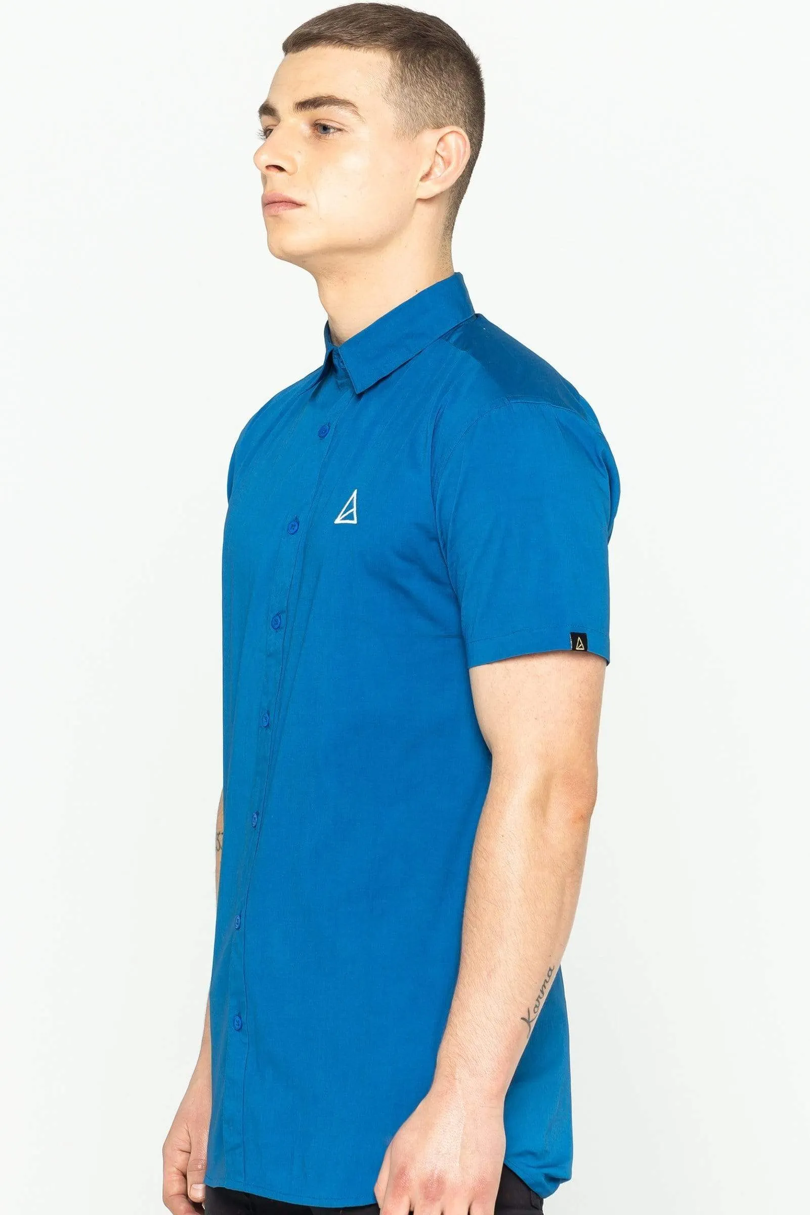 Clinton Men's Short Sleeve Shirt - Royal Blue