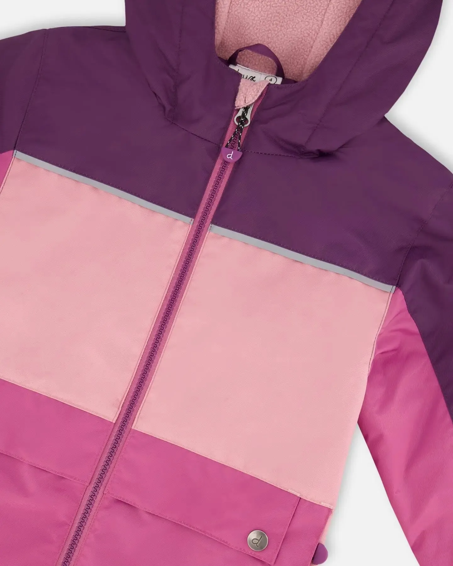 Colorblock Mid-Season Jacket Pale Pink, Fuchsia, And Mauve