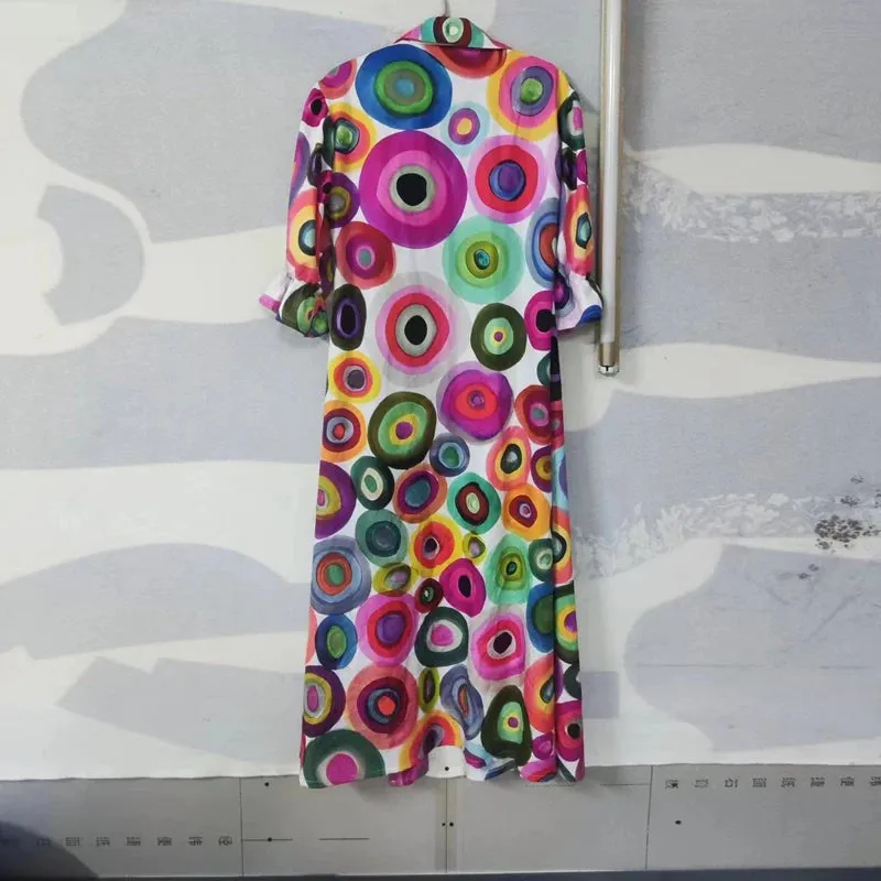 Colorful Maxi Dress for Artsy Vacation Beach Events