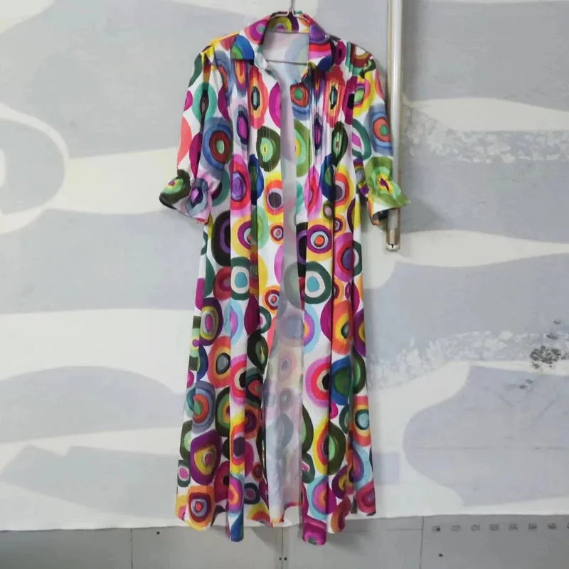 Colorful Maxi Dress for Artsy Vacation Beach Events