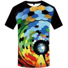 Colorful T-shirt Men Galaxy Space T-shirts 3d Earth T shirts Funny Psychedelic Tshirts Cool Cartoon Shirt Print Short Sleeve