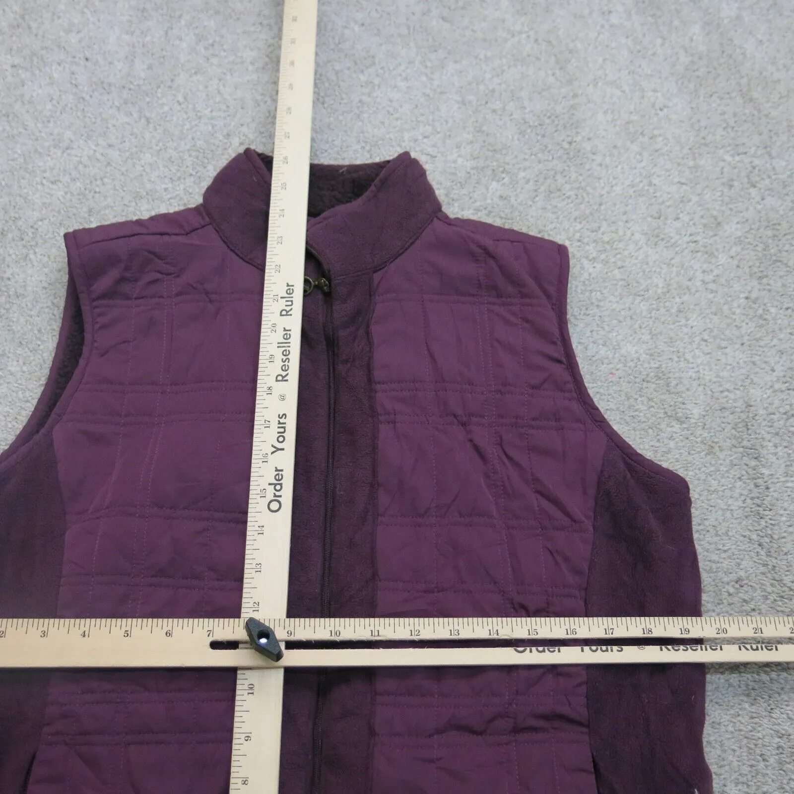 Columbia Women Fleece Lined Vest Jacket Full Zip Outdoor Purple Size Large