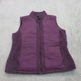 Columbia Women Fleece Lined Vest Jacket Full Zip Outdoor Purple Size Large