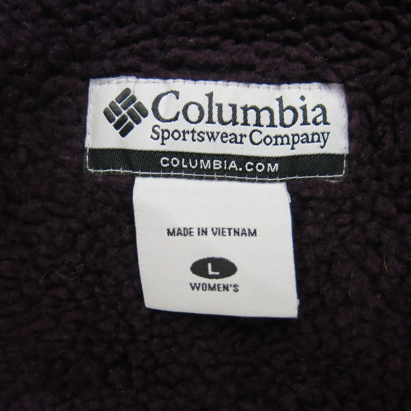 Columbia Women Fleece Lined Vest Jacket Full Zip Outdoor Purple Size Large