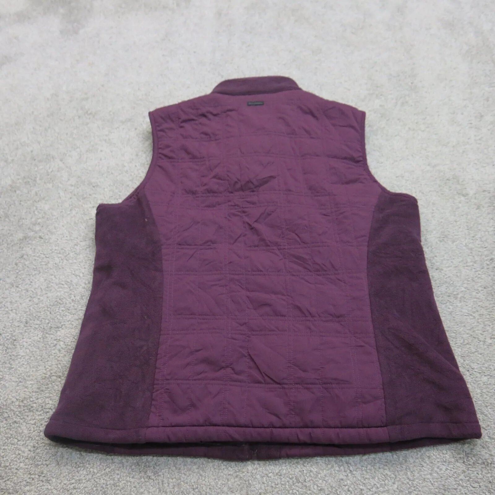 Columbia Women Fleece Lined Vest Jacket Full Zip Outdoor Purple Size Large