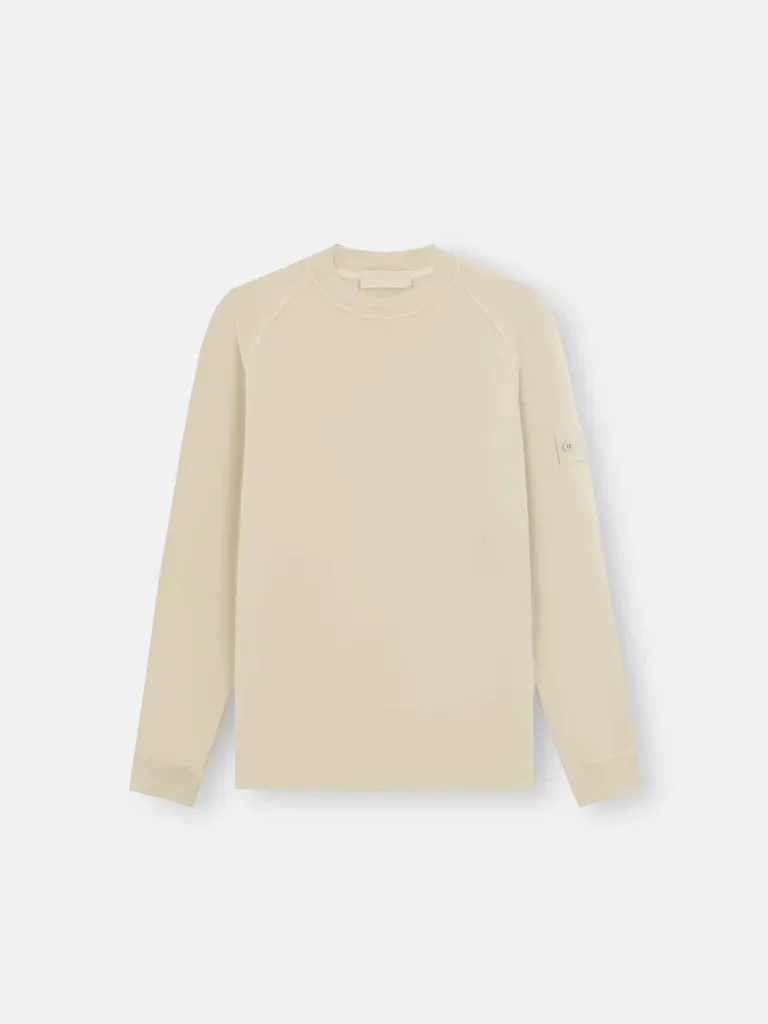 Crewneck Sweatshirt with Ribbed Details Ghost - BEIGE