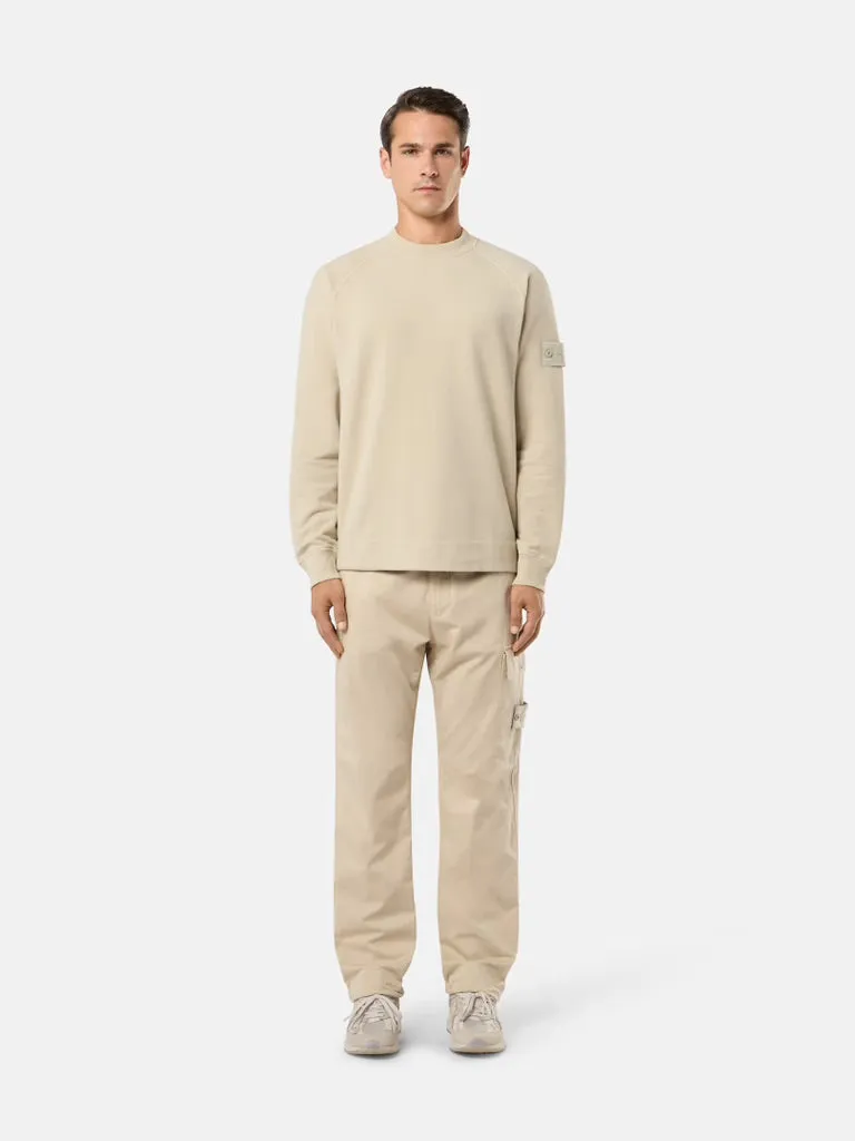 Crewneck Sweatshirt with Ribbed Details Ghost - BEIGE