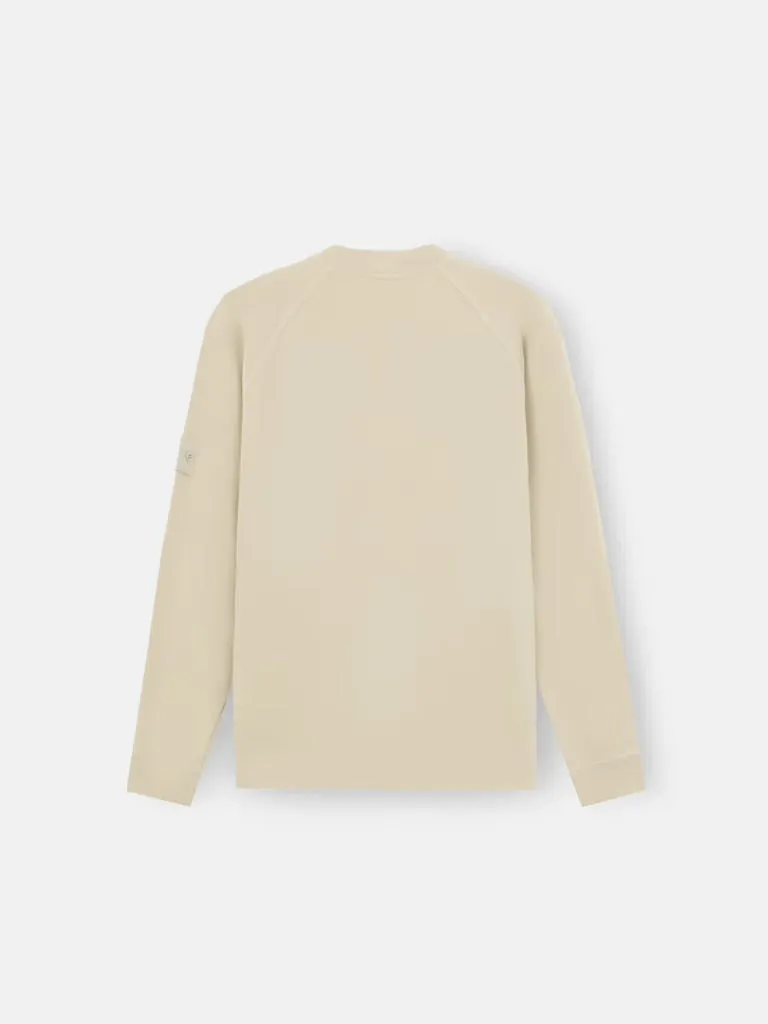 Crewneck Sweatshirt with Ribbed Details Ghost - BEIGE