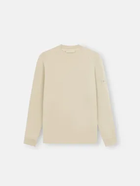 Crewneck Sweatshirt with Ribbed Details Ghost - BEIGE