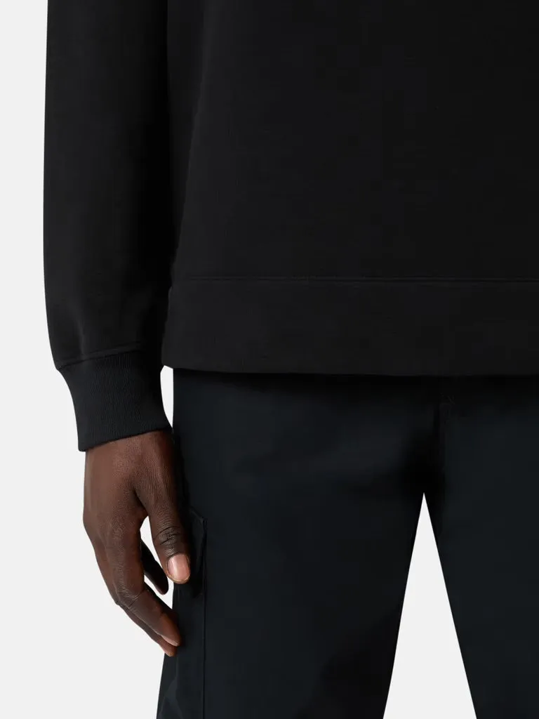 Crewneck Sweatshirt with Ribbed Details Ghost - BLACK