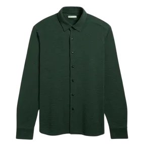 Darcy Slub Waffle Shirt - Dark Green