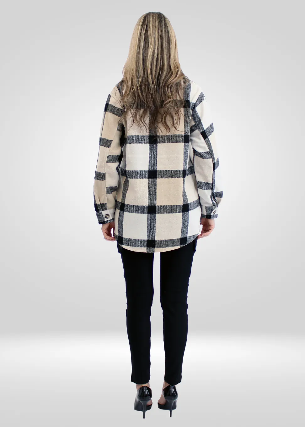 DD77 Womens's Black Wooled Shacket
