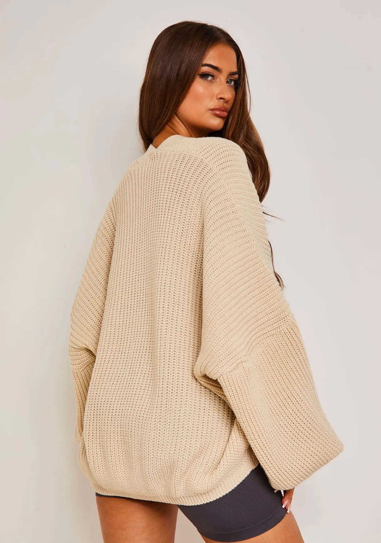 Devyn Beige Balloon Sleeve Cardigan