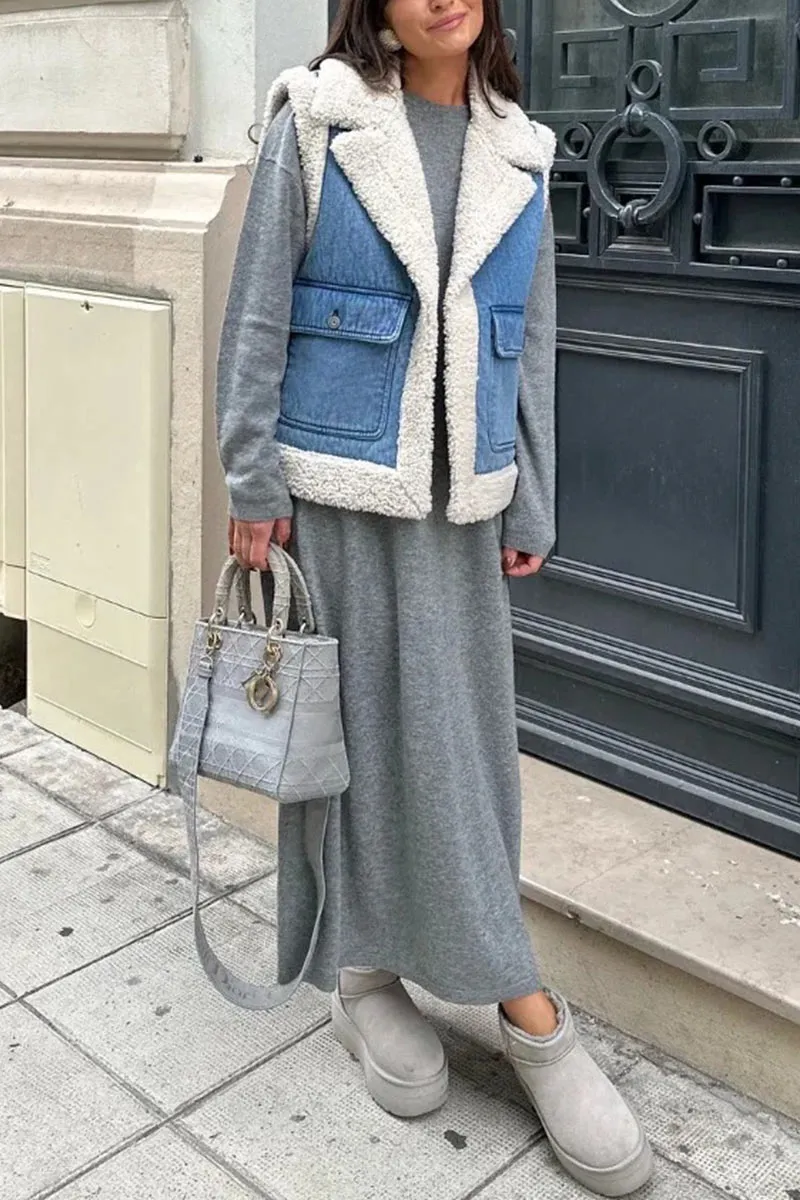 DI0510 Sherpa Denim Vest