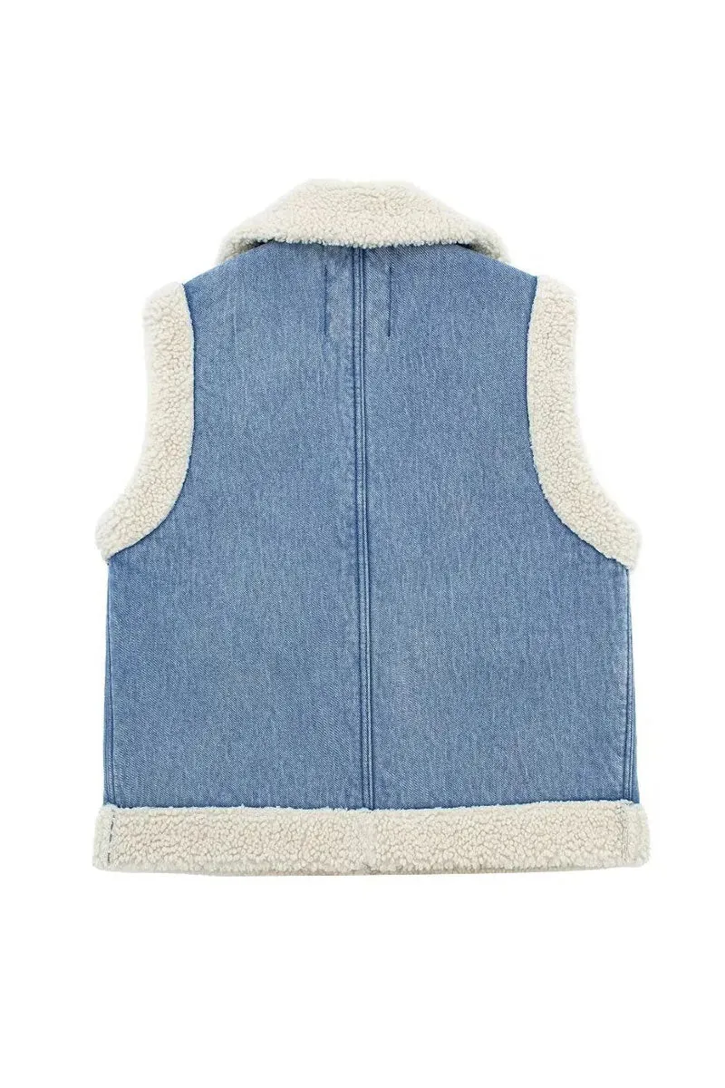 DI0510 Sherpa Denim Vest