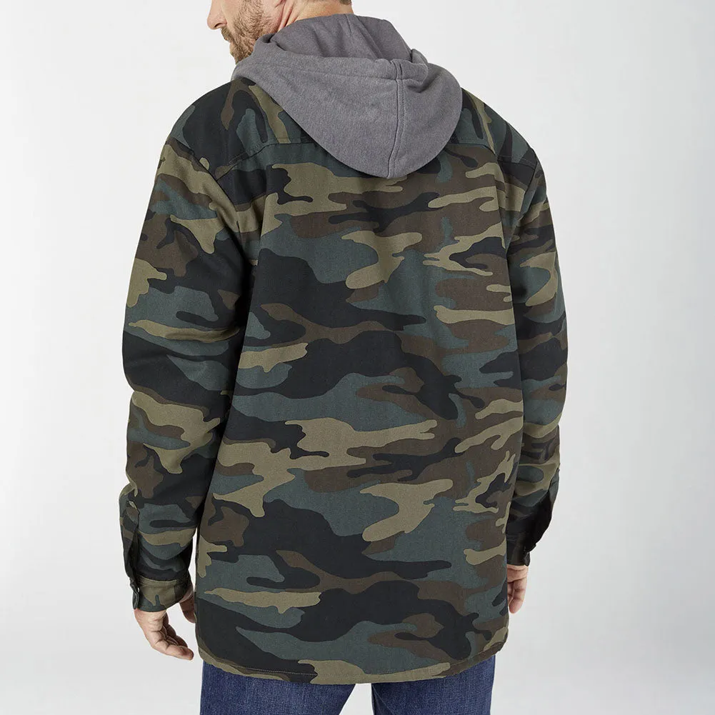 Dickies Men's Jacket Fleece Hooded Duck Shirt Coat with Hydroshield TJ213