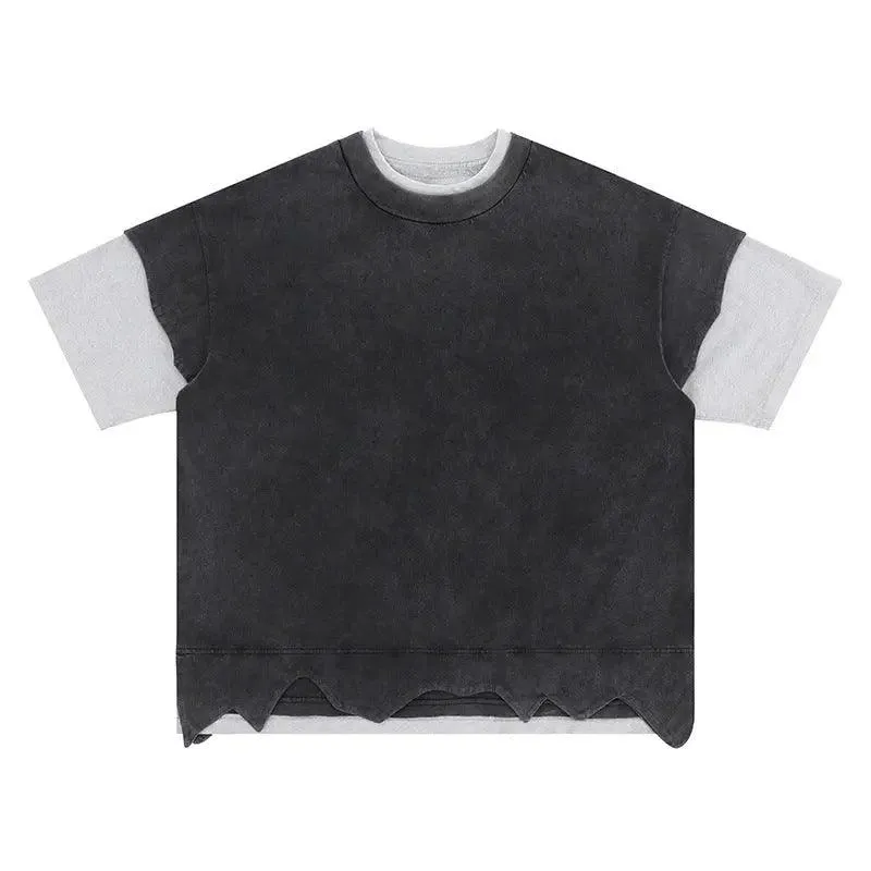 Distressed Retro Patchwork Vintage T-Shirt