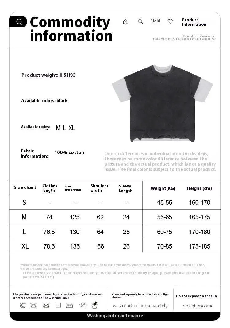 Distressed Retro Patchwork Vintage T-Shirt