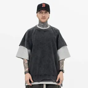 Distressed Retro Patchwork Vintage T-Shirt