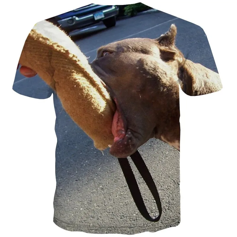 dog shirts Hip hop tshirt 3D Puppy Cute animal men's Cool art costume big Smart dogs