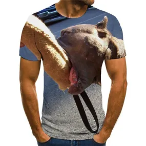 dog shirts Hip hop tshirt 3D Puppy Cute animal men's Cool art costume big Smart dogs