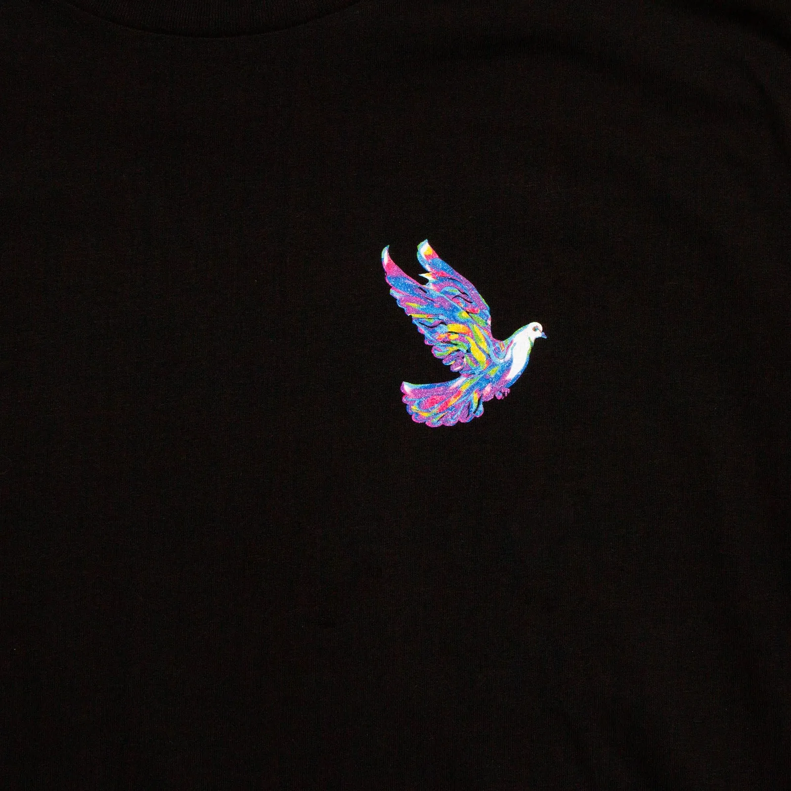 Doodle Dove Back Print - Tshirt - Black