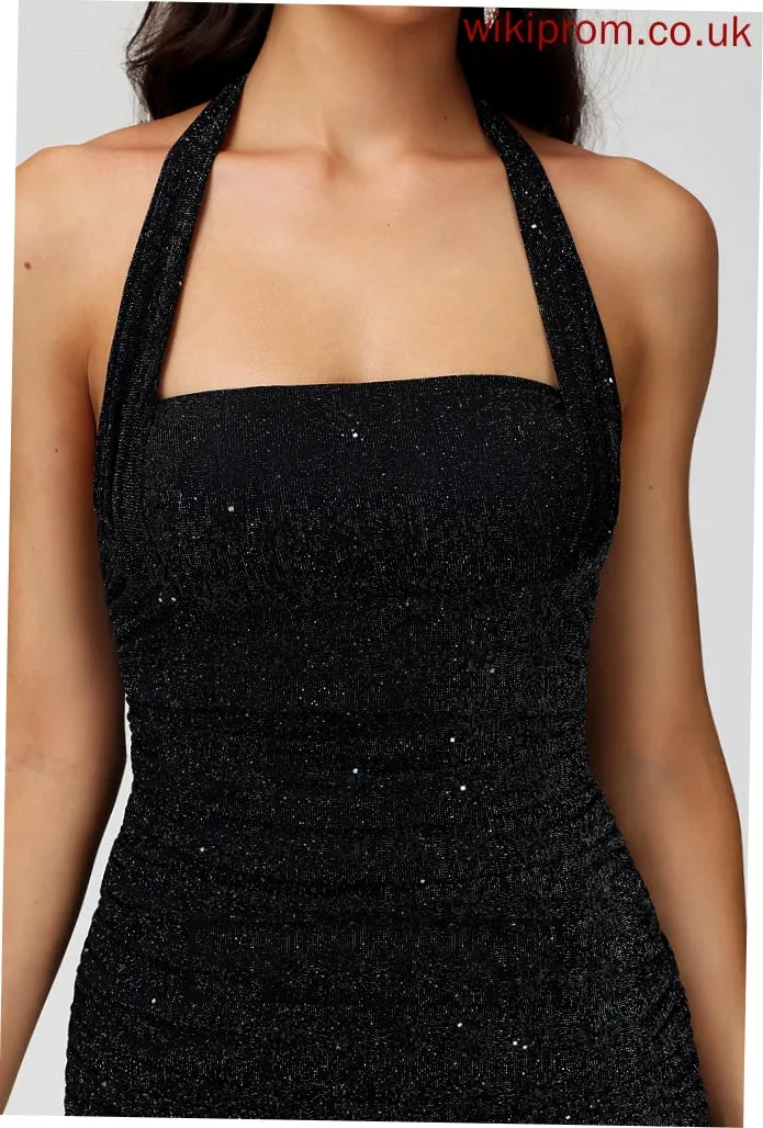 Dress Halter Sequins Club Dresses Bodycon Short/Mini Jersey With Iliana Homecoming Pleated