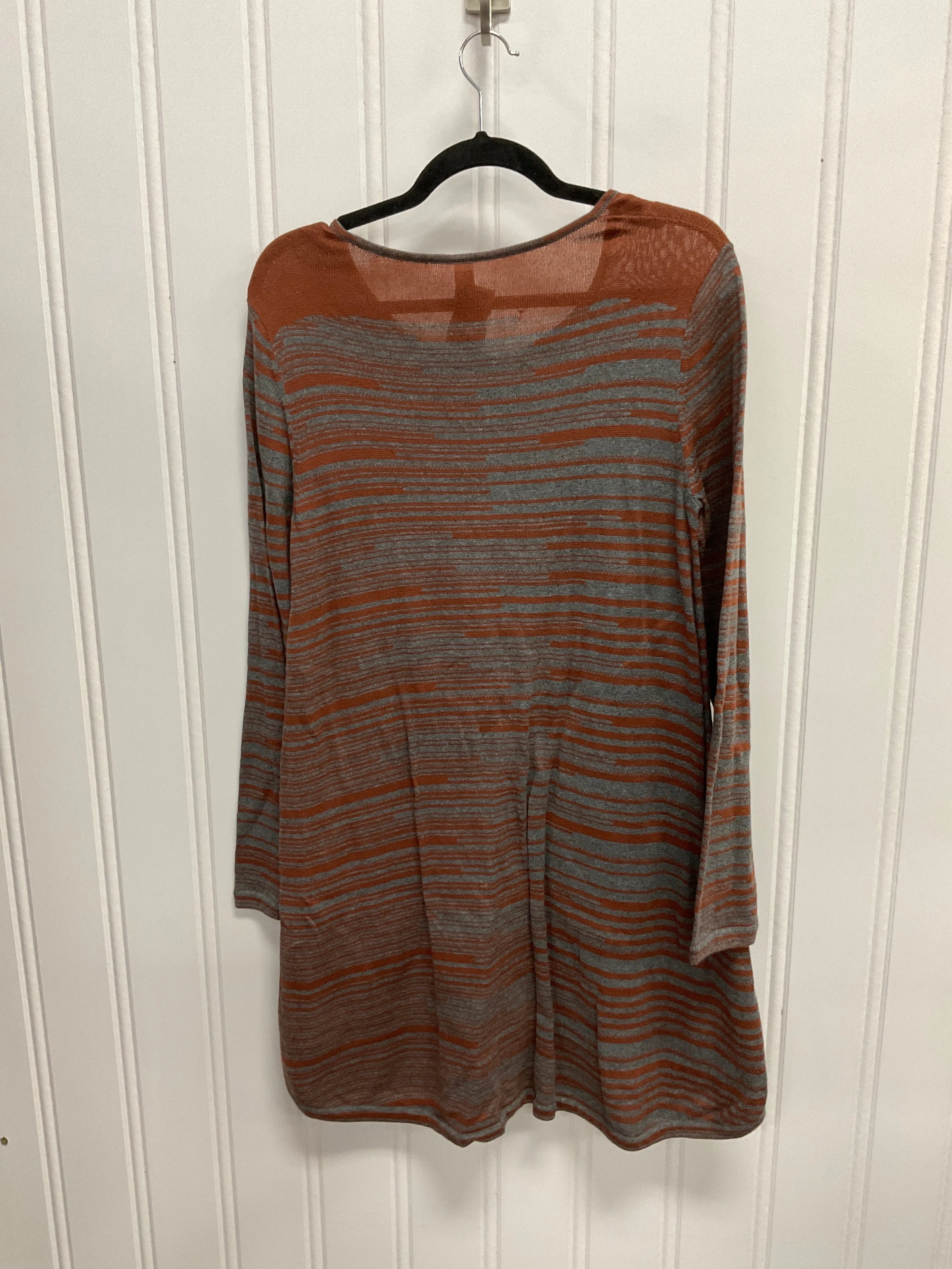 Dress Sweater By Clothes Mentor In Grey & Orange, Size: M