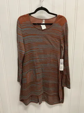 Dress Sweater By Clothes Mentor In Grey & Orange, Size: M