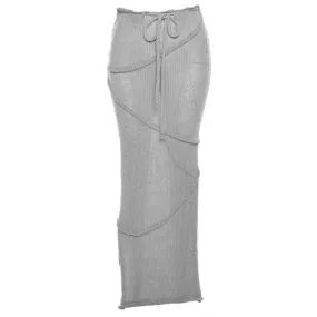 Elegant Knit Crochet Maxi Skirt
