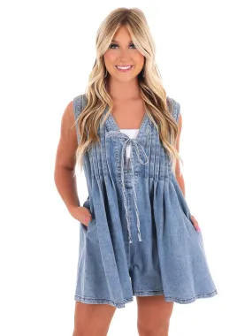 Embracing Me V-Neck Denim Romper