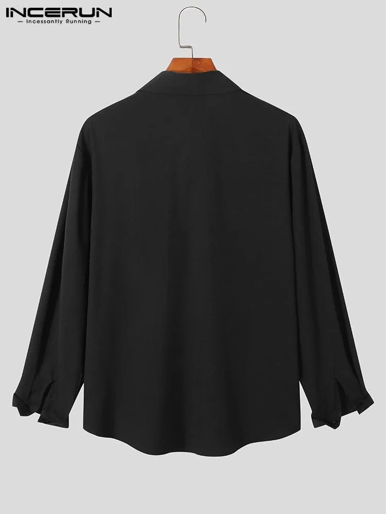 Embroidered Tassel Patchwork Lapel Long Sleeve Shirt