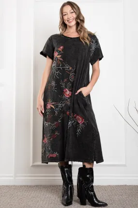 Embroidery Tee Dress #409
