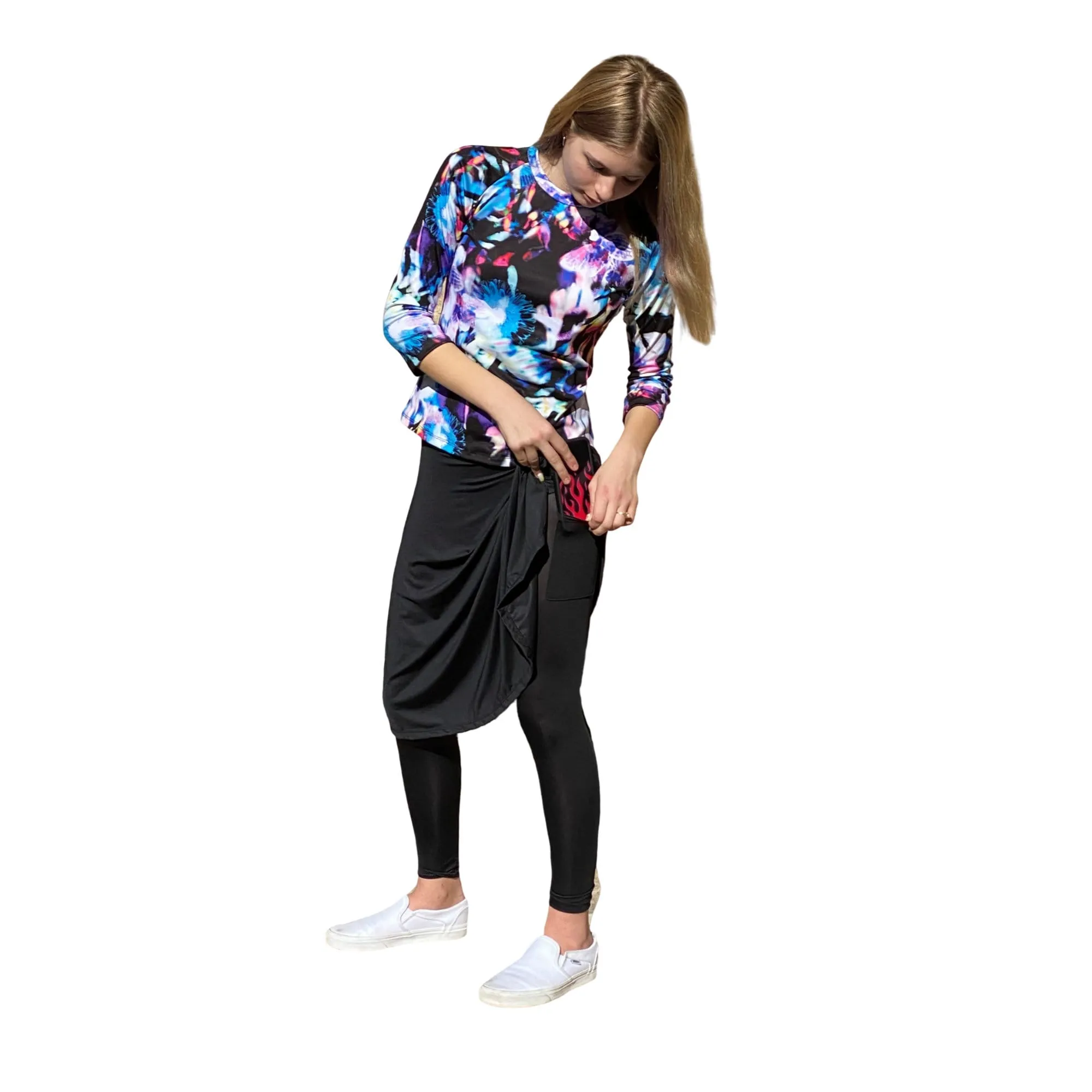 Extra Long Skirted Leggings Swimwear Modest Swim Skirt with Pockets Muslim Swimwear Burkini, Jewish Swimwear Tznius