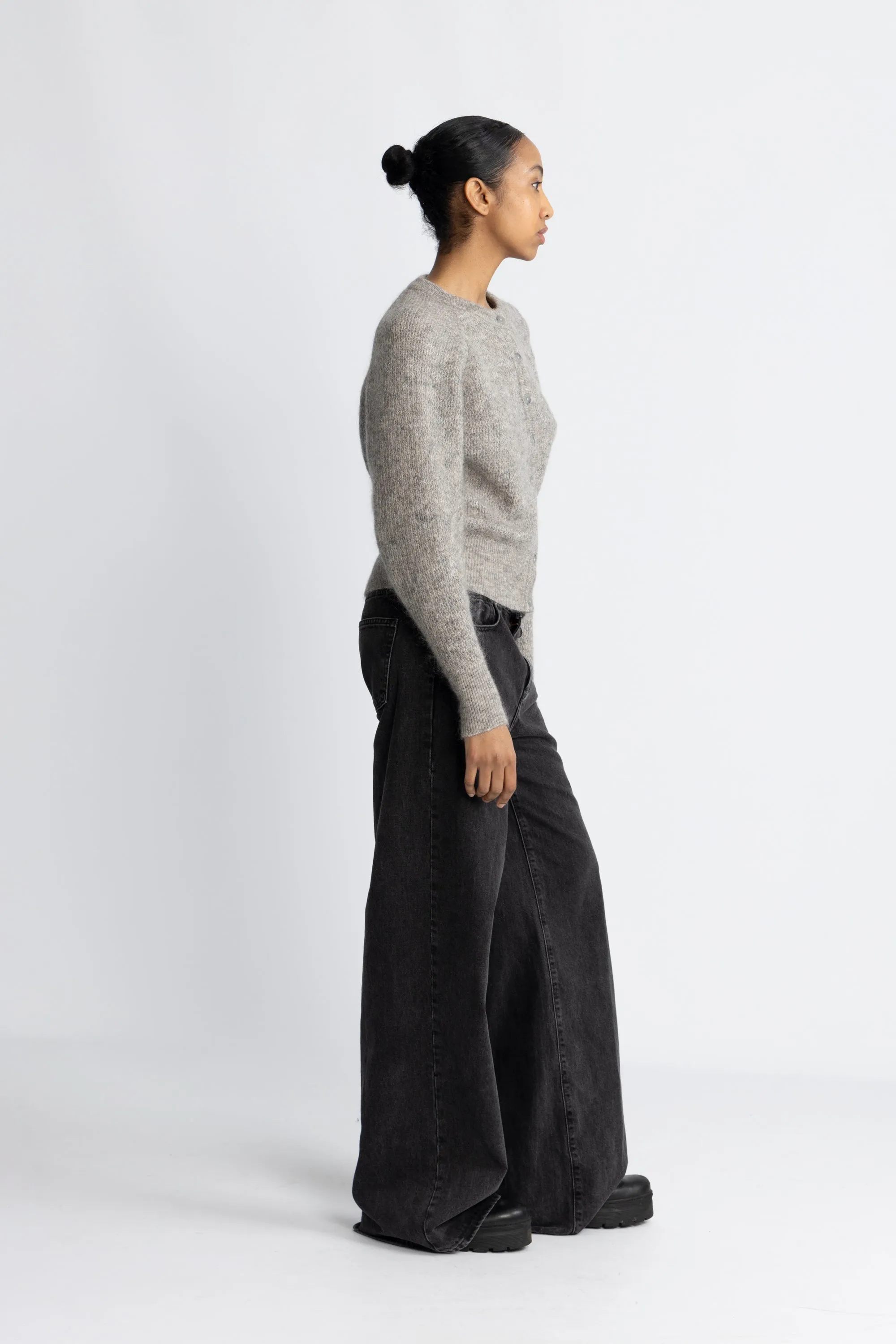 Filuca Ls Knit Cardigan - Steel Gray Lurex