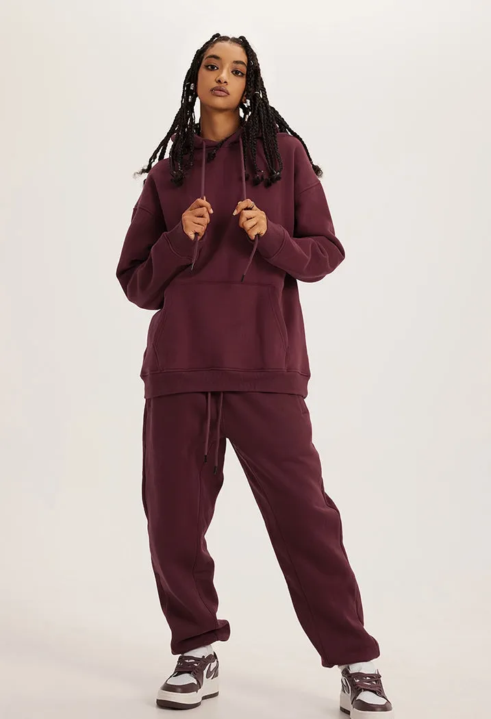 Fleece Lining Oversize Hoodie & Fleece Lining Sweatpants WN9945