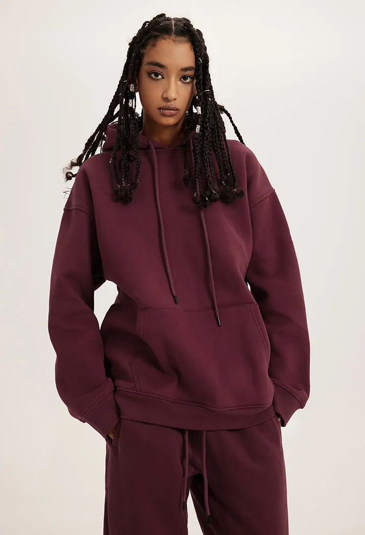 Fleece Lining Oversize Hoodie & Fleece Lining Sweatpants WN9945