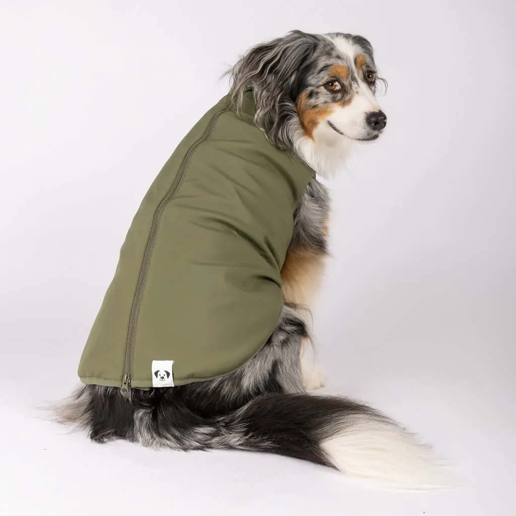 Floofy Fleece Dog Raincoat | Green