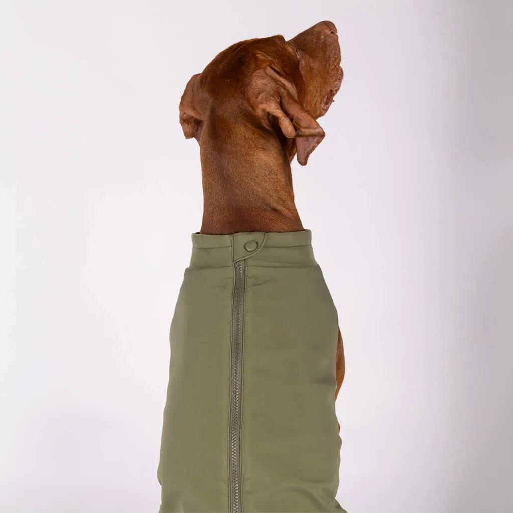 Floofy Fleece Dog Raincoat | Green